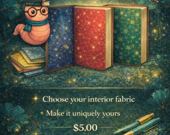 Custom Book Cover Lining – Personalized Color Upgrade – Add-On for Any Listing