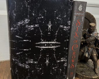 Grunge Faux Leather Book Cover - Black & White Book Sleeve -Alternative Reader Gift