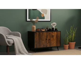 Mid-Century Cat Furniture | Hidden Cat Sanctuary & Floating Side Table | Wooden Cat Litterbox | Cat Enclosure | Whisker and Wood