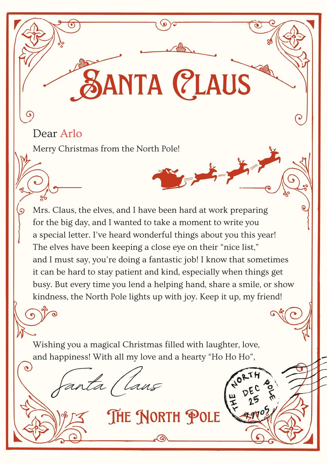 Letter From Santa- Digital Prints - Etsy