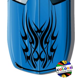 Tribal Flame Hood Decals, Many Sizes and Colors,  Racing Graphics Waterproof UV Car Truck Vinyl Stickers Ford Chevy Dodge Toyota Honda TF001