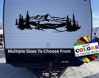 Mountain Forest View Decals MFV001, Many Sizes & Colors, Large Graphics Waterproof Car Truck Vinyl Stickers Trailer Ford Chevy Dodge Toyota