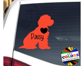 Cockapoo Silhouette Personalized Pet Name Decal, Many Sizes, Styles, Colors & Fonts, Cars, Tumblers, Laptops Vinyl Sticker Dog Mom, Dad Gift