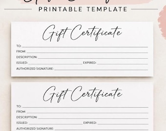 PDF Printable Gift Certificate, Gift Voucher Design, vector graphic design cut print dye laser engrave digital files download commercial use