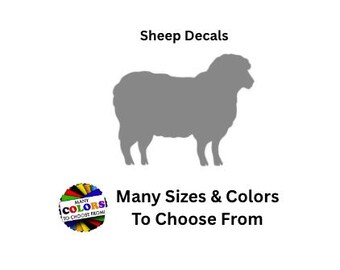 Sheep Sticker Decals, Many Sizes & Colors, Farm Animal Decal Stickers, Barnyard Vinyl Decals, Animal Shape Stickers, Farm Life Sticker Set