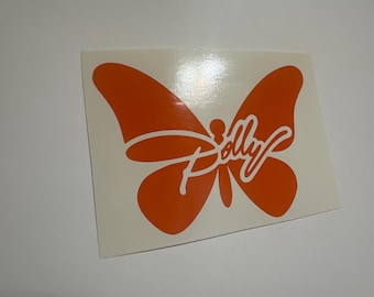 Dolly Parton Butterfly Signature Decal, Many Sizes & Colors, Tennessee Tribute Butterfly Waterproof UV Resistant Sticker, Indoor Outdoor Use