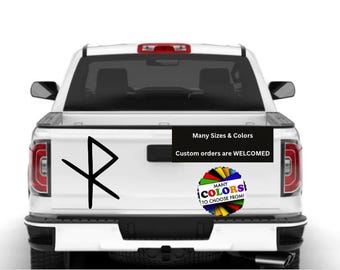Safe Travels Bind Rune Decal, Many Sizes & Colors, Viking Car Decal For Windows Walls Devices Tumblers Camping Hiking Trailer Jeep RV