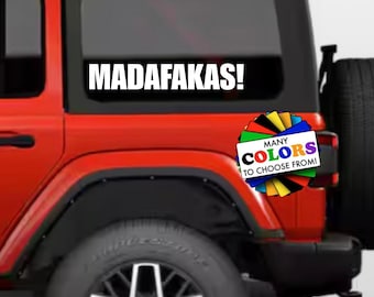 MADAFAKAS! Vinyl Decal, Waterproof UV-Resistant Sticker, Many Sizes & Colors, Indoor Outdoor Use, Fuck You Middle Finger Adult Joke