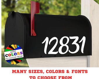 Mailbox Numbers Vinyl Decal, Many Sizes, Colors & Fonts, Home House Address Numbers Mailbox Stickers Store Front Window Office Supplies