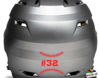 Baseball Stripes TBall Personalize Custom Number Decal, Many Sizes & Colors Kids Bat Label Baseball Helmet Number Sticker Batting Name Label