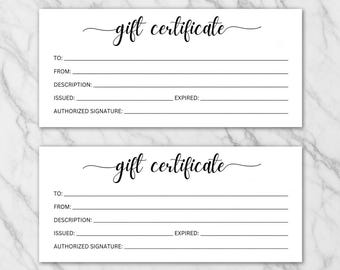 PDF Printable Gift Certificate, Gift Voucher Design, vector graphic design cut print dye laser engrave digital files download commercial use