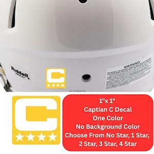 Captain C Patch Jersey Style Helmaufkleber, perfekt für Erwachsene und Jugendliche Vollgröße Fußball Hockey Baseball Sporthelme, kostenloser Versand