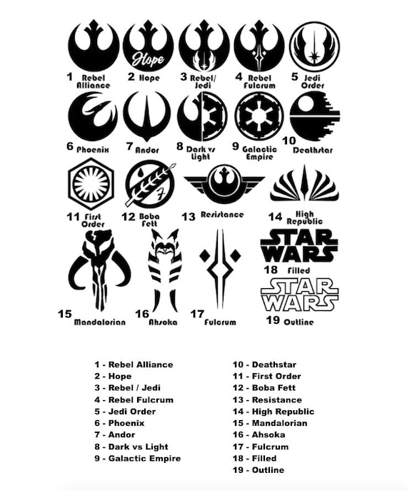Star Wars Vinyl Decals, Many Colors, Sizes & Styles to Choose From