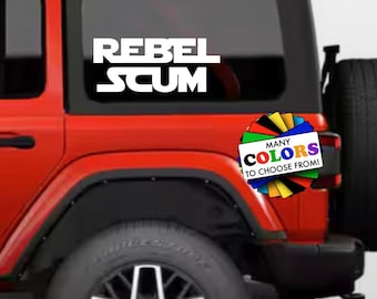 Rebel Scum Vinyl Decal, Waterproof UV-Resistant Sticker, Many Sizes & Colors, , Star Wars Sayings Quotes First Order Darth Vader