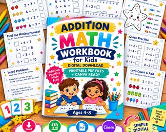 Simple Download of 320 Printable Addition Math Worksheets Worksheets Bundle, Fill in the Blanks Maths Drills Google Drive PDF Files