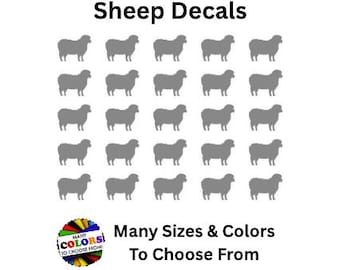 Sheep Sticker Decals, Many Sizes & Colors, Farm Animal Decal Stickers, Barnyard Vinyl Decals, Animal Shape Stickers, Farm Life Sticker Set