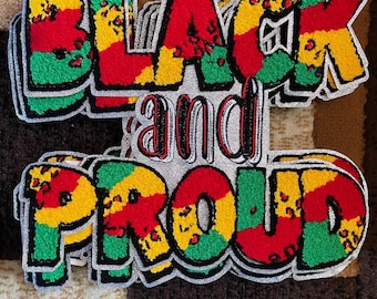black and proud iron on patch