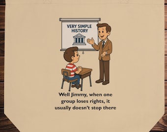 Retro Educational Tote Bag – Midcentury History Lesson Graphic Print