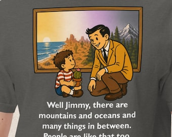 Nonbinary Educational Tee – Mountains, Oceans, Diversity Message