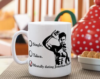 Single Taken Mentally Dating Jonathan Bailey Mug, Celebrity Crush Coffee Cup, Jonathan Bailey Fandom Mug Gift