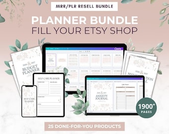 Planner Resell bundle, MRR Digital Products, Journal Bundle, PLR Ebook, Master Resell Rights, 2026-2027 Digital Planner Templates dfy