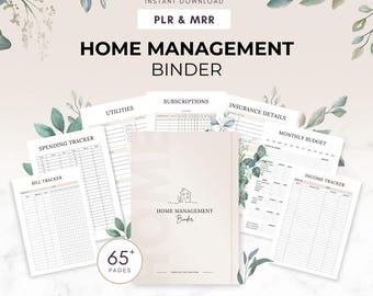 Home Management Binder, MRR PLR Digital Planner, Cleaning Schedule, ADHD Planner, Household Planner, Canva Templates, Master Resell Rights,