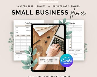 Small Business Planner, MRR PLR Product, Small Business Planner, Business Plan Canva Template, Master Resell Rights, Resellable Planner