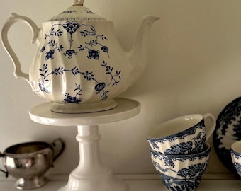 Vintage Myott Finlandia blue and white teapot, Rare find