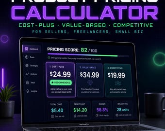 Product Pricing Calculator | Cost Profit & Margin Tool | Small Business Pricing Planner