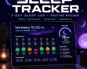 Sleep Tracker | 7-Day Log, Routine Builder, Hygiene Checklist (Digital Download)