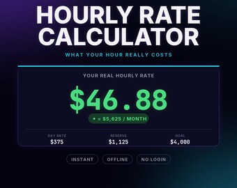 Calculadora de tarifa por hora / Rastreador de objetivos de ingresos para autónomos (sin conexión)