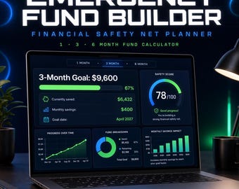 Emergency Fund Builder | Savings Goal Calculator & Safety Net Planner | Personal Finance Tool
