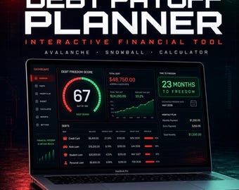 Debt Payoff Planner | Avalanche Snowball Calculator | Interactive Tracker (Digital Download)
