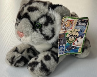 Peluche vintage de leopardo de las nieves, gatito de peluche ESSA NUEVO con etiquetas