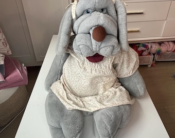 Marioneta de mano gigante de peluche Wrinkles de 66 cm (26 pulgadas), estilo vintage de los años 80, marca Ganzbros, número de pieza 1237493.