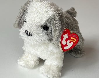 Old English Sheepdog “Herder” Vintage Ty Beanie Babies Stuffed Puppy Plush 2001