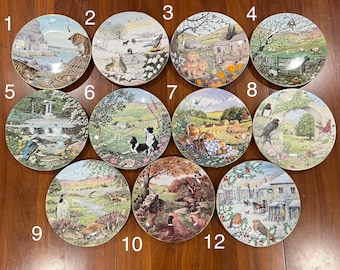 All Creatures Great and Small James Herriot Collectors Plates Limited First Edition 1980s Bone China Farm Animals Wildlife Dogs Cats