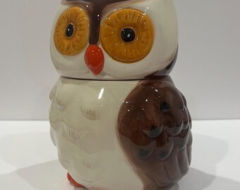Owl Vintage Cookie Biscuit Ceramic Jar