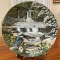 All Creatures Great and Small “Woodland Falls” James Herriot Collectors Plate; Kingfisher, Otter, Trout, Welsh Springer Spaniel, Fisherman