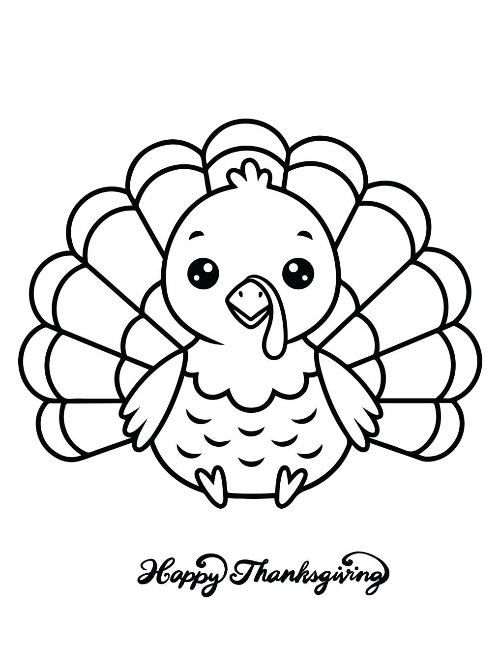 Thanksgiving Turkey Coloring Page - Etsy