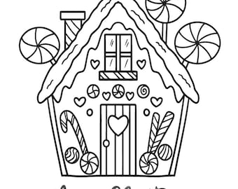 Gingerbread House Coloring Page