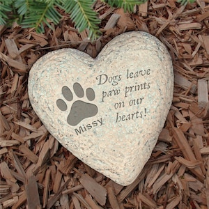 Dogs Leave Paw Prints On Our Hearts Personalized Dog Memorial Garden Stone, dog grave marker, dog memorial, dog loss gift -gfyL582114HP