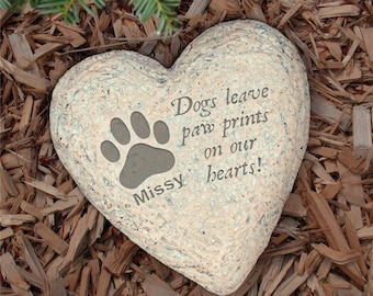 Dogs Leave Paw Prints On Our Hearts Personalized Dog Memorial Garden Stone, dog grave marker, dog memorial, dog loss gift -gfyL582114HP