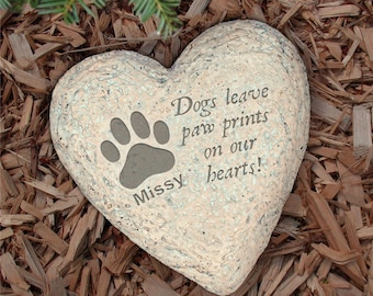 PAWPRINTS REMEMBERED Pet Memorial Stone with Picture Frame 