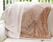 Embroidered Sherpa Blanket, personalized blanket, embroidered blanket, throw blanket, soft blanket, home decor, gift, winter -gfyE9610184