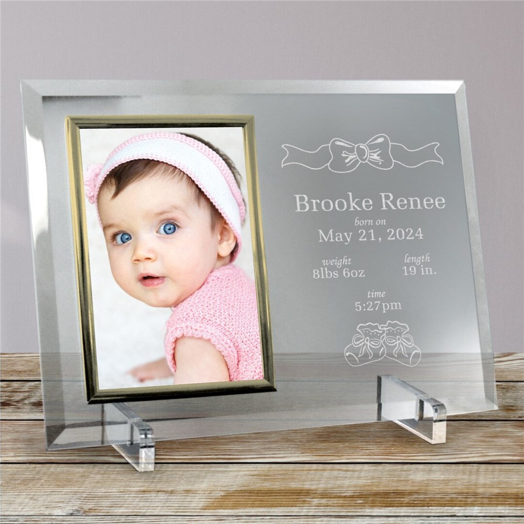 In the Beginning New Baby Beveled Glass Picture Frame, Newborn Gift ...