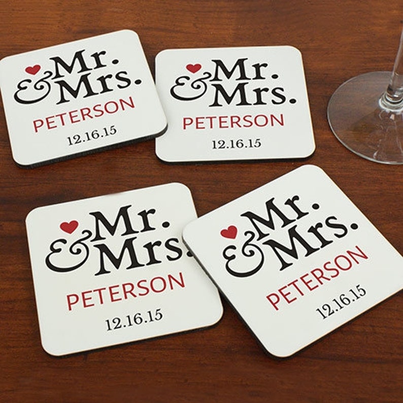 Mr. and Mrs. Personalized Coasters Wedding Gift Gifts for Etsy