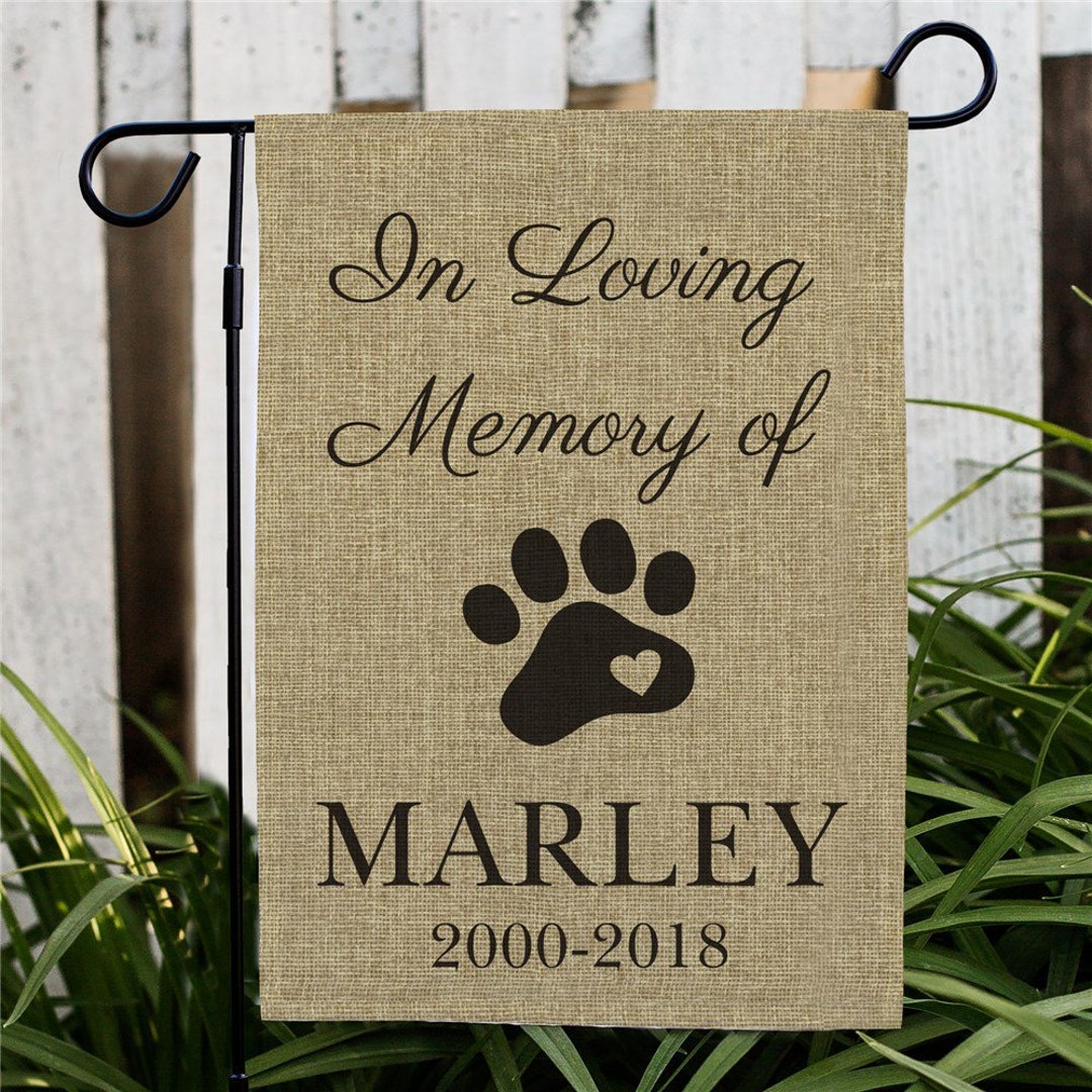 Pet Memorial Personalized Burlap Garden Flag, Pet Memorial