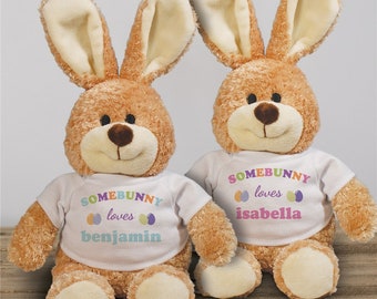 Personalized Easter Bunny, Somebunny Loves Me Easter Bunny, plush Easter bunny, plush toy, Easter gift for kids, easter basket stuffer