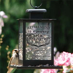 Personalized Retirement is a Journey Bird Feeder, Custom Bird Feeder, Gift For Coworker, Gift For Boss, Retirement Gifts, Outdoor Decor